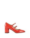 Carel Paris Woman Pumps Tomato Red Size 8 Leather In Tomato Red