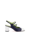 Carel Paris Papaya Leather Slingback Pumps In White