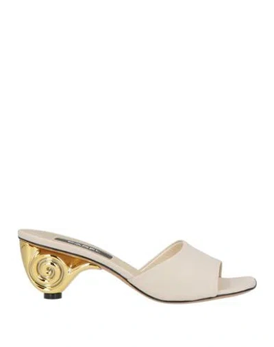 Carel Paris Woman Sandals Cream Size 9 Leather In White