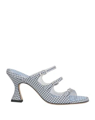 Carel Paris Woman Sandals Light Blue Size 8 Textile Fibers