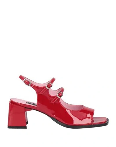Carel Paris Woman Sandals Red Size 8 Leather