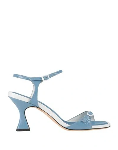 Carel Paris Woman Sandals Sky Blue Size 8 Leather