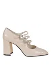 Carel Paris Three Strap Block Heel Pumps In Beige