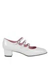 Carel Paris Ariana Patent Leather Mary Janes Ballet Flats In Beige