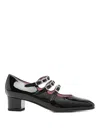 Carel Paris Gold Calf Leather Bos Taurus Mid Heel Pumps In Animal Print