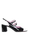 Carel Paris Papaya Patent Leather Slingback Pumps In Black