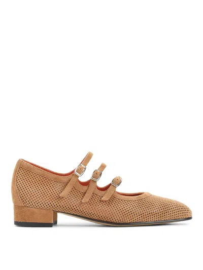 Carel Paris Tan Brown Suede Leather Ariana Split Suede Maryjane Pumps In Multi