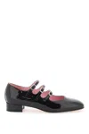 Carel Kina Black Mary Janes With Straps And Block Heel In Patent Leather Woman In Black Patent (black)