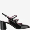 Carel Banana Leather Mary Jane Slingback Pumps In Black