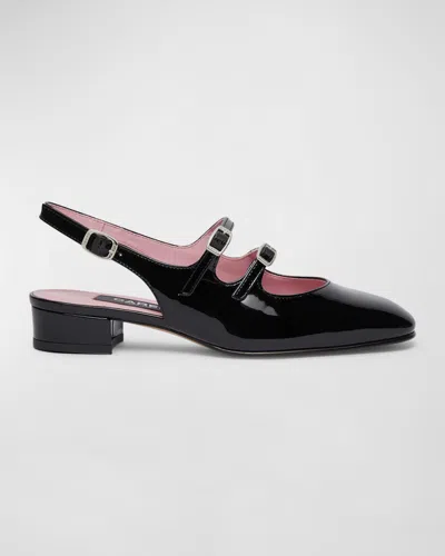 Carel Peche Mary Jane Slingback Ballerina Flats In Black