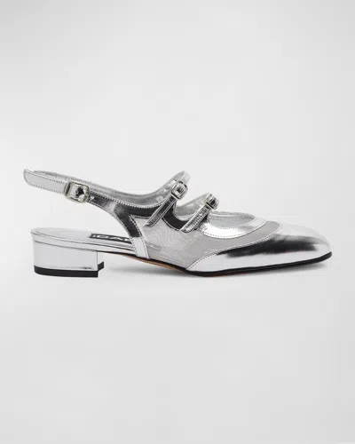 CAREL PECHE METALLIC MARY JANE BALLERINA FLATS