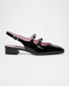CAREL PECHE PATENT MARY JANE BALLERINA FLATS