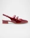 Carel Patent Leather Peche Slingback Pumps In Burgundy