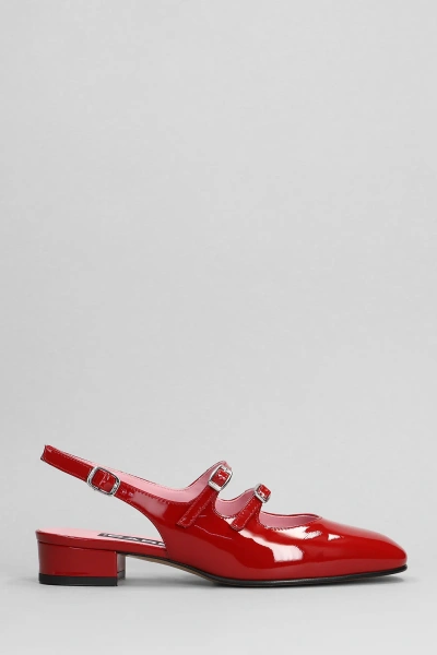 Carel Peche Pumps In Red Patent Leather