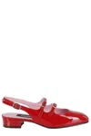 Carel Glossy Leather Slingback Sandals With Low Heel In Red