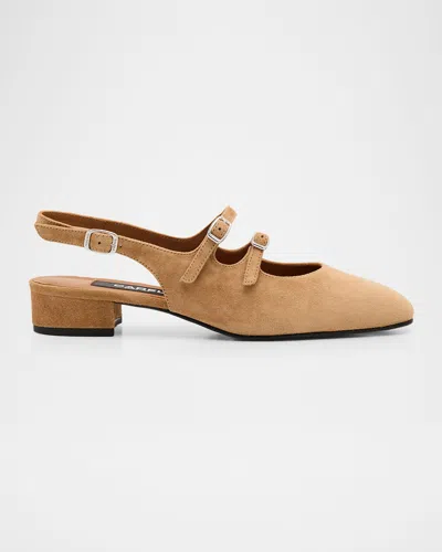 Carel Peche Suede Mary Jane Pumps In Brown