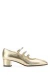 Carel Metallic Mary Jane Trio Pumps In Platinum