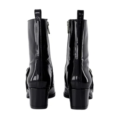 Carel Polished Calfskin Boot In Black