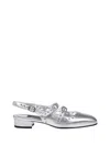 Carel Block Heel Slingback Studded Embellishments In Silver