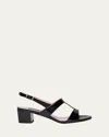 Carel Romy Patent Leather Slingback Sandals In Black Patent Leather