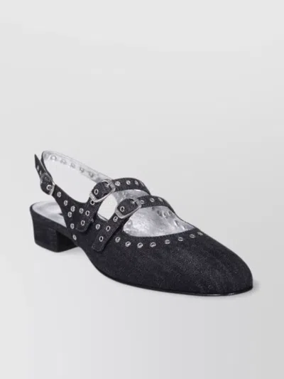 Carel Royal Heel Slingback Square Studs In Black