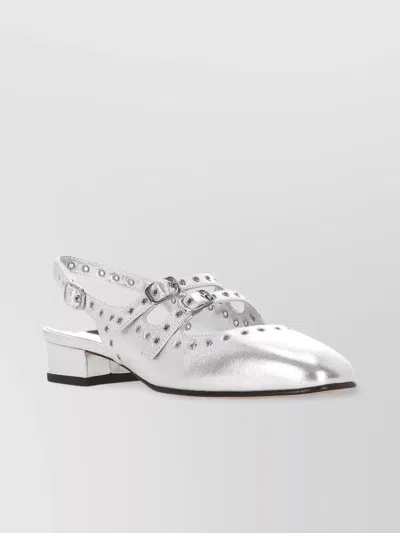 CAREL SILVER QUEEN BLOCK HEEL SANDALS