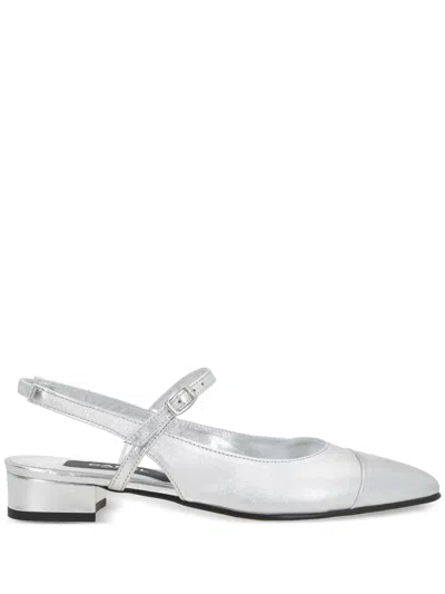 Carel Silver Tone Slingback Sandals With Buckle