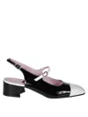 Carel Slingback Strap Block Heel Closed Toe In Black