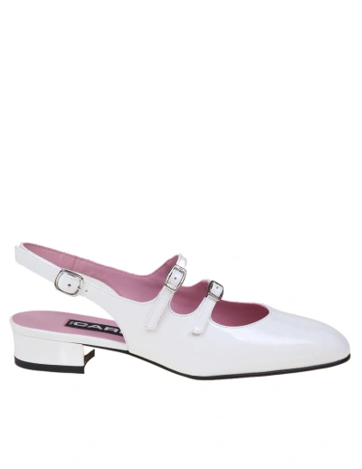 Carel Slingback In White Patent Leather