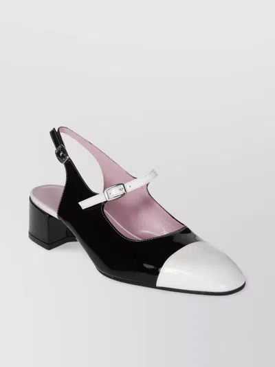 Carel Slingback Strap Block Heel Closed Toe In Black
