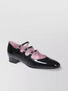 Carel Kina Black Mary Janes With Straps And Block Heel In Patent Leather Woman