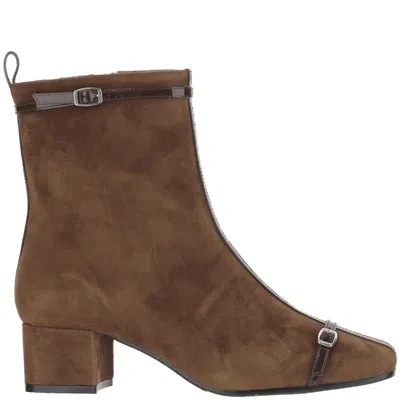 Carel Suede Leather Start Boots In Gray