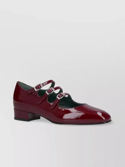 CAREL TRIPLE STRAP ROUND TOE PATENT PUMPS