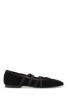 Carel Womens Black Tutu Cross-strap Suede Flat Ballerina Pumps In Black Suede (black)