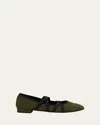 Carel Tutu Crisscross Ballerina Flats In Green