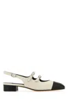 CAREL TWO-TONE LEATHER ABRICOT PUMPS