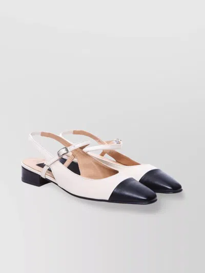 Carel Two-tone Leather Block Heel Ballerina Shoes