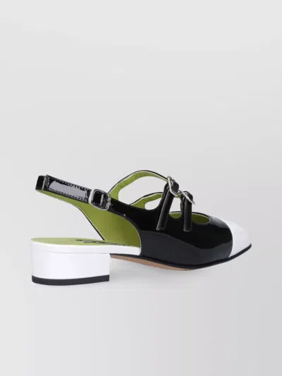 CAREL TWO-TONE PATENT SLINGBACK LOW BLOCK HEEL