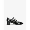 Carel Ladies Black Patent Eyelet Leather Mary Jane In Black