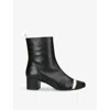 Carel Paris Black And White Leather Boot In Black/comb