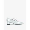 Carel Kina Patent Mary Jane Ballerina Pumps In White/oth