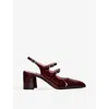 Carel Womens Wine Banana Patent-leather Mary Jane Heels Eur 39.5 / 6.5 Uk In Wine