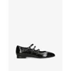 CAREL WOMENS CAREL ARIANA TRIPLE-STRAP PATENT-LEATHER MARY JANE BALLET FLATS