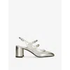 Carel Womens Bananight Triple-strap Metallic-leather Mary Jane Pumps Gold In Gold