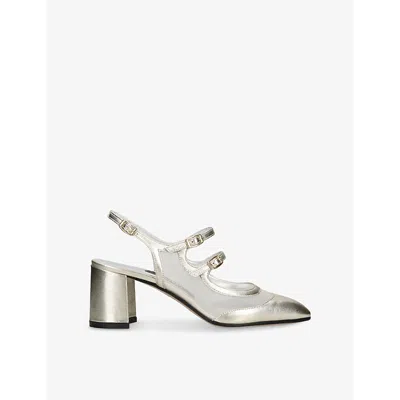 Carel Womens Bananight Triple-strap Metallic-leather Mary Jane Pumps Gold