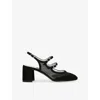 Carel Womens Bananight Triple-strap Suede Mary Jane Pumps Blac In Black