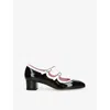 CAREL WOMENS BLK/WHITE BLEUET CONTRAST-TRIM PATENT-LEATHER MARY JANE PUMPS EUR 38.5 / 5.5 UK