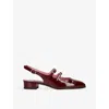 Carel Patent Leather Peche Slingback Pumps In Wine