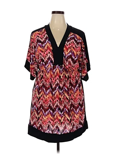 Pre-owned Caren Sport Short Sleeve Blouse In Purple