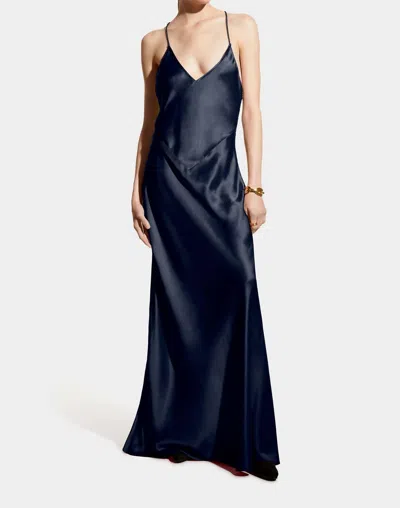 Careste Ann Maria Slip Dress In Black In Blue